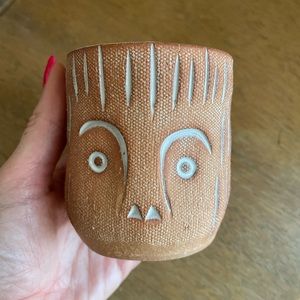 Knotwork LA Linda Hsiao Pottery Ceramic Face Cup